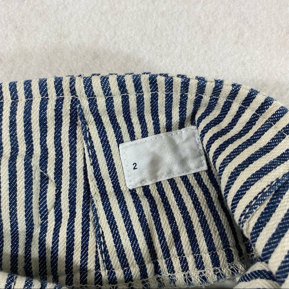 Gap Striped Capri pants Cuffed Hem Pockets Cinched adjustable strap sz2 Capris - Picture 6 of 12